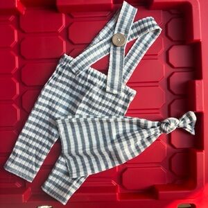 Charming Checkered Kids Overalls Set
